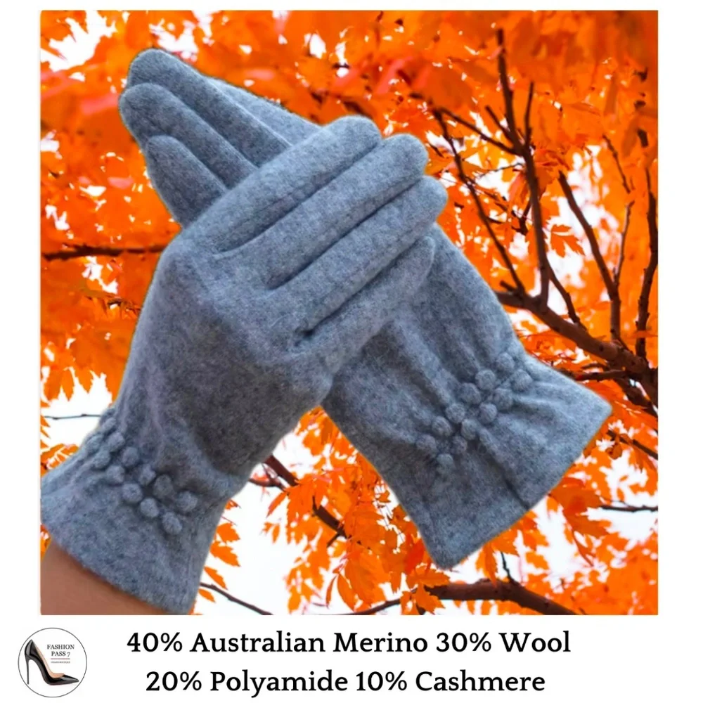 Cashmere & Wool Blend Gloves luxury cashmere